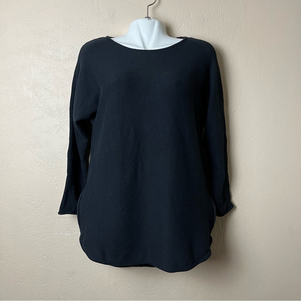 Michael Kors Womens Tunic Sweater Black Long Sleeve Knit Pullover Size Large